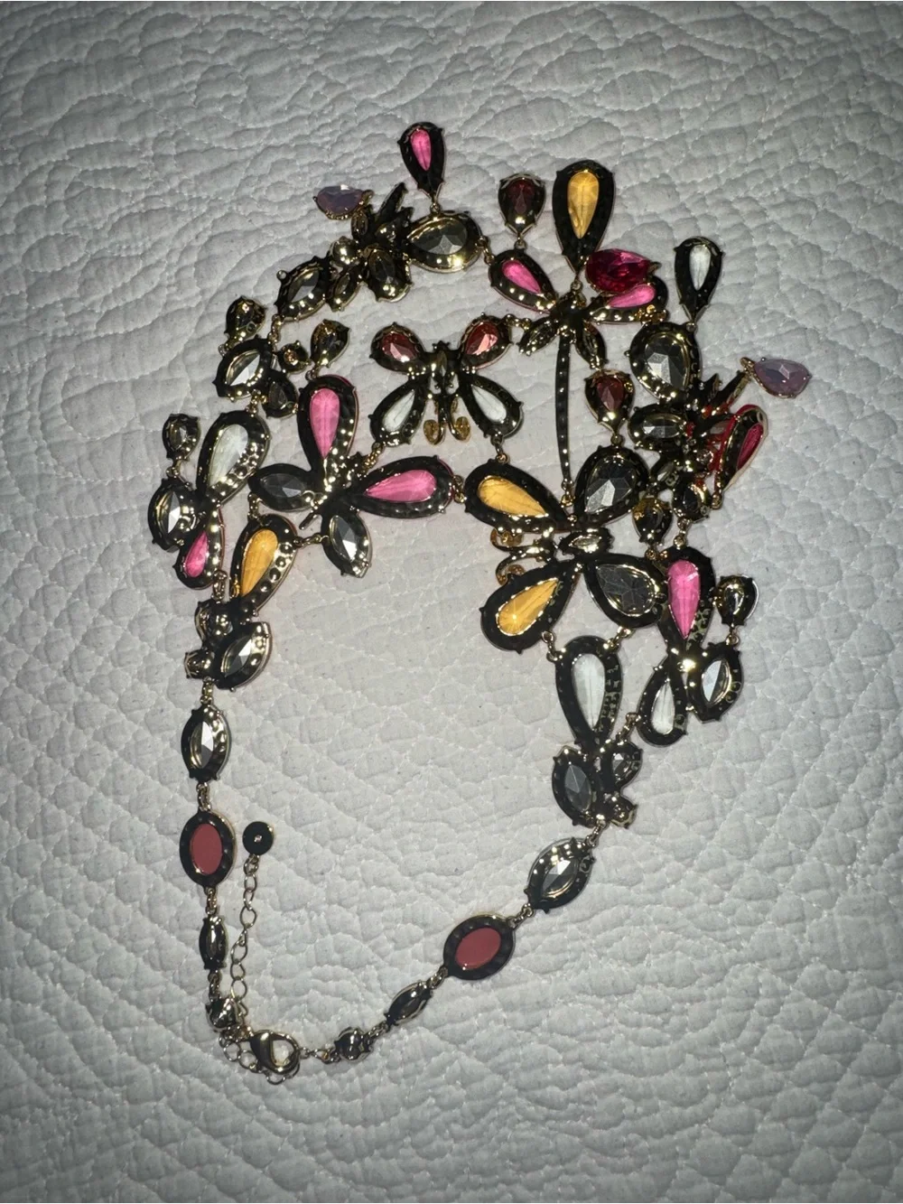Statement Multicolor Crystal Floral Necklace - Women Jewelry